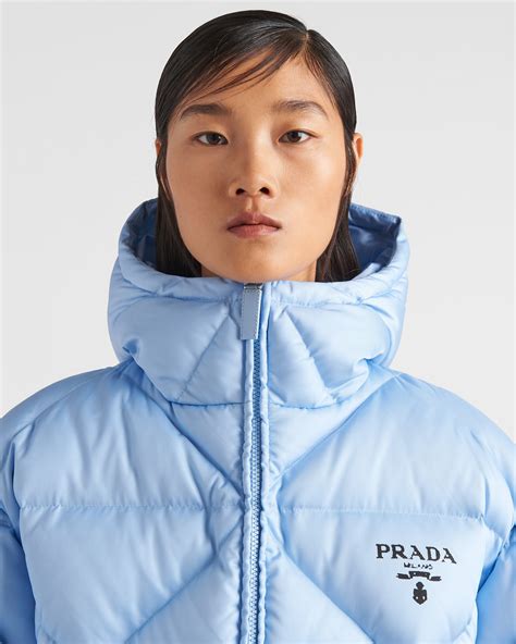 blue prada puffer jacket|prada light re nylon puffer.